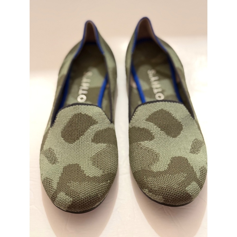 Rothys The Loafer Forest Camo Green Slip On Flats Shoes Womens 9